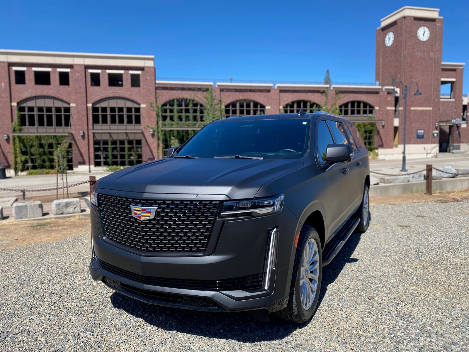 Cadillac Escalade satin black color change by Art Printing Vehicle Wraps, Sacramento