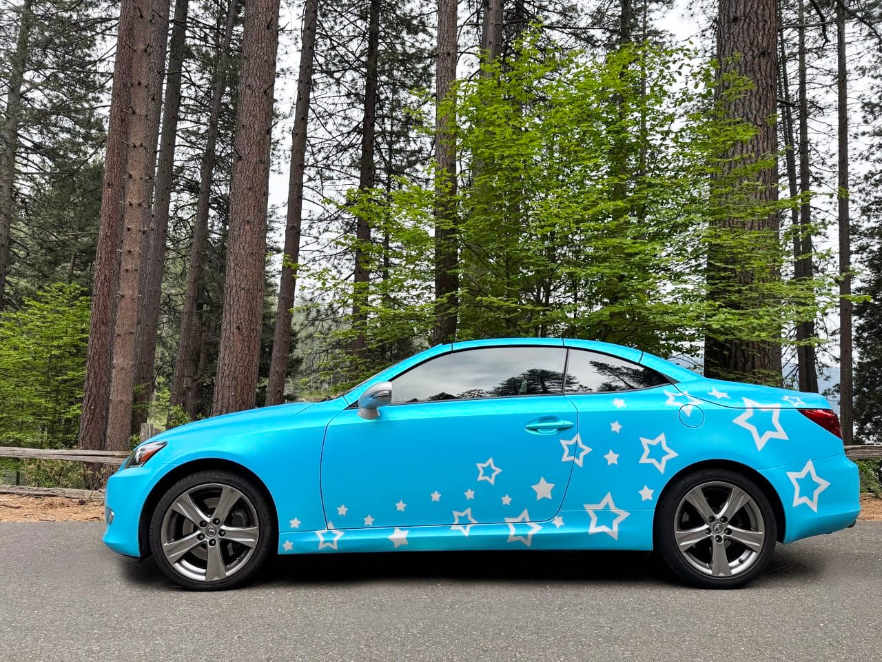 Lexus IS convertible sky-blue color-change wrap by Art Printing Vehicle Wraps, Sacramento