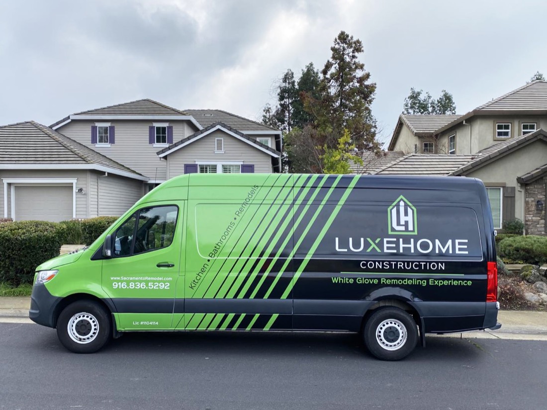 Lux Construction wrap — Partial Wraps & Spot Graphics in Sacramento — Branding Without the Full-Wrap Price — Art Printing Vehicle Wraps, Sacramento
