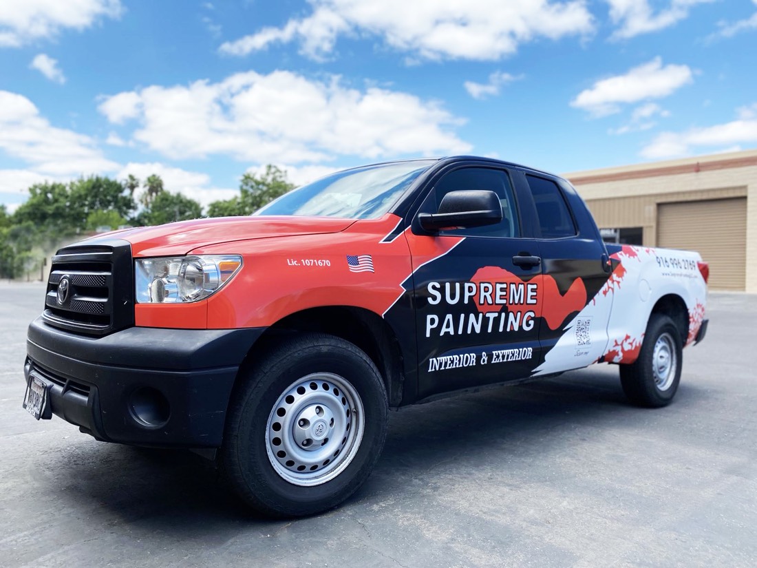 Supreme Painting fleet wrap by Art Printing Vehicle Wraps, Sacramento