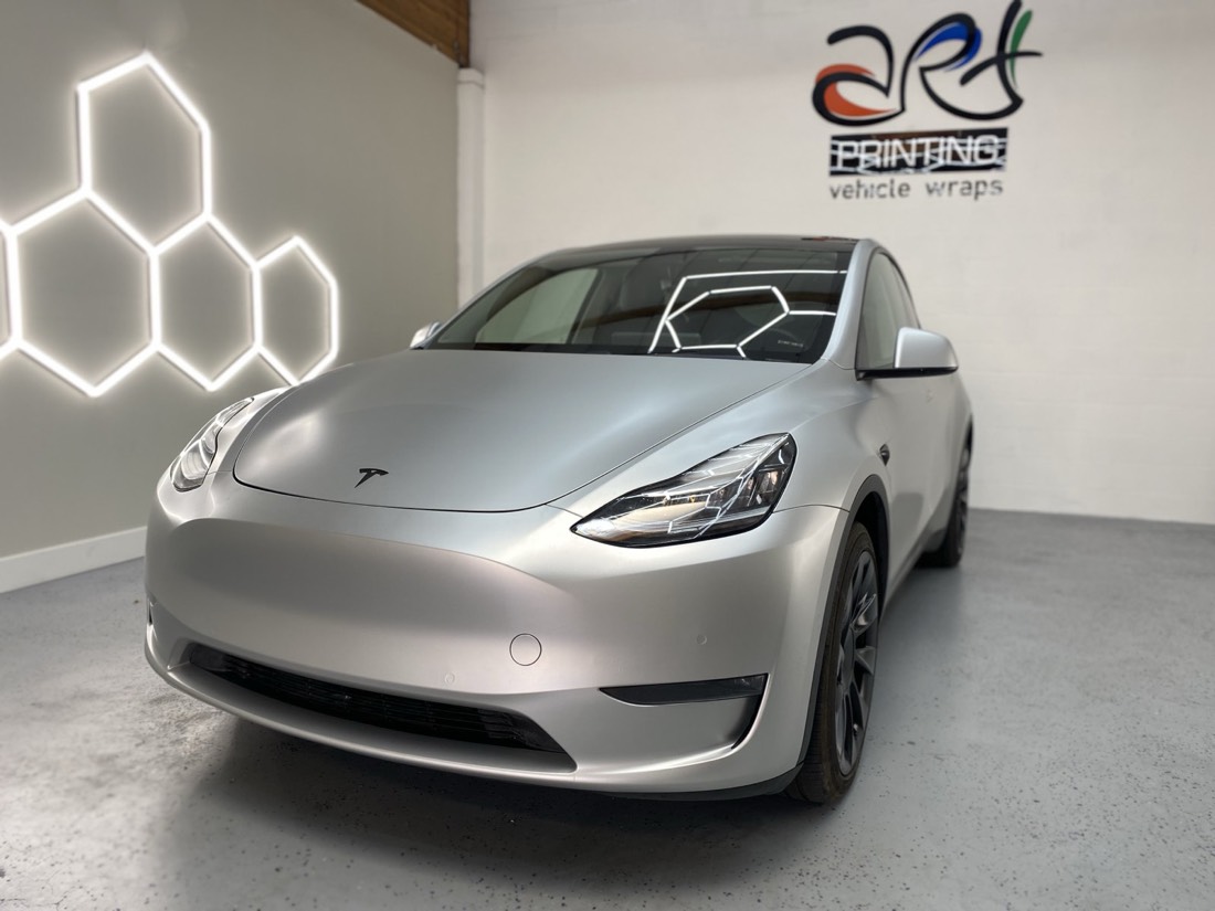 Tesla Silver wrap — Tesla & EV Wraps in Sacramento — One Fair Flat Price — Art Printing Vehicle Wraps, Sacramento